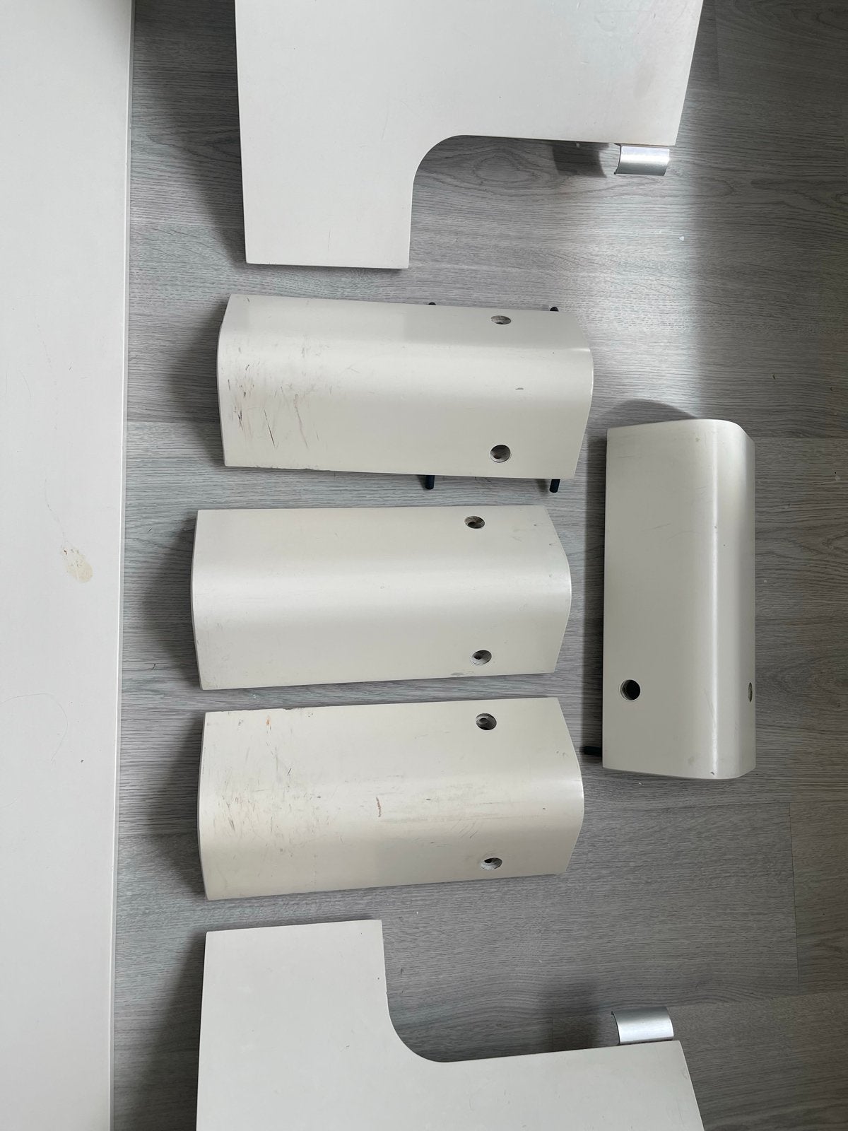 Auping Auronde 160 cm. Poten 35 cm met achterelement., Ophalen, Gebruikt, Wit, Tweepersoons