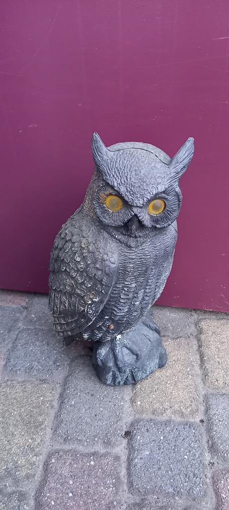 Kunststof Ransuil - Tuinbeeld/Decoratie uil, Ophalen, Gebruikt, Kunststof, Dierenbeeld
