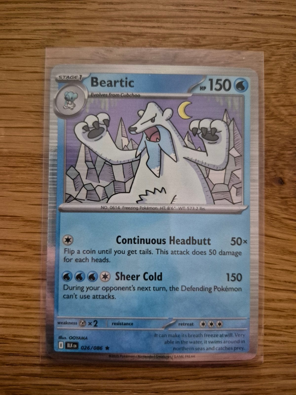 Beartic 026/086 Rare Holo, Ophalen of Verzenden, Zo goed als nieuw, Losse kaart, Foil