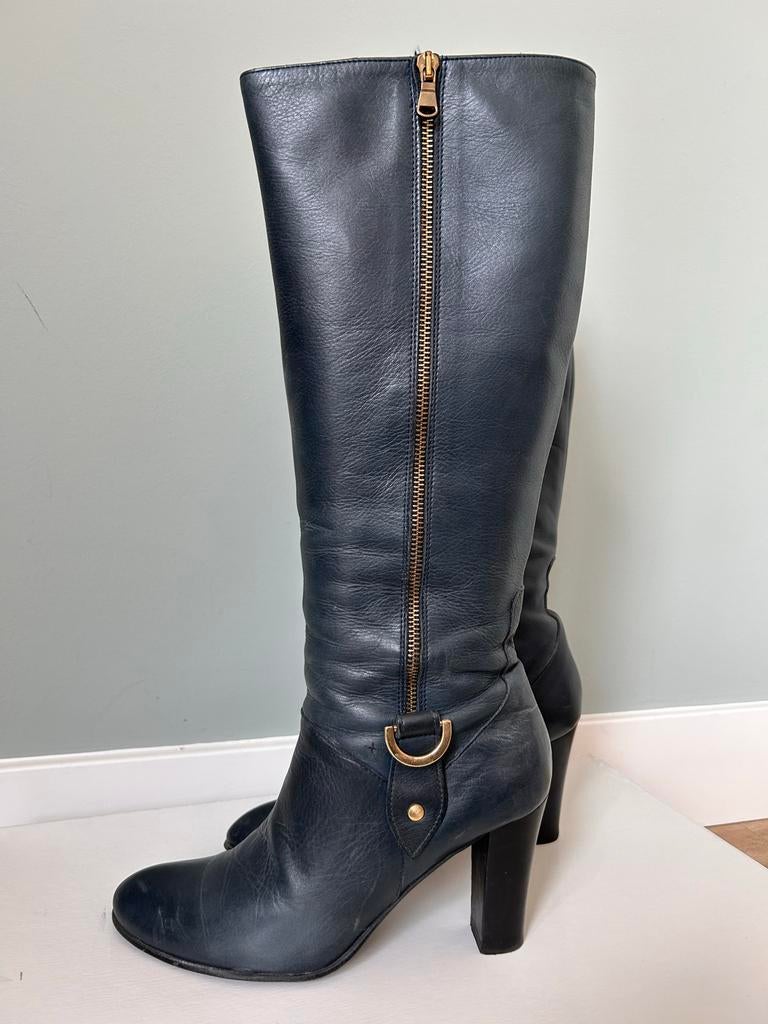 Prachtige blauwleren hoge laarzen maat 39 Vera Gomma, Kleding | Dames, Schoenen, Ophalen of Verzenden, Zo goed als nieuw, Blauw