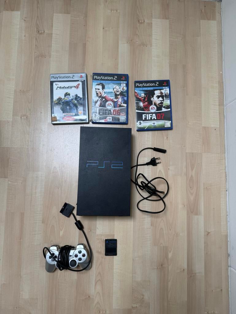 PlayStation 2 met 3 games, memory card en controller, Spelcomputers en Games, Spelcomputers | Sony PlayStation 2, Ophalen of Verzenden