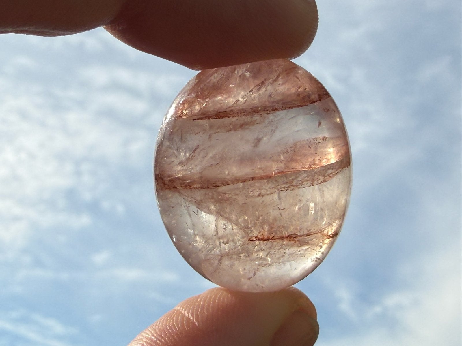 Red Healer Lemurian - Hematoide kwarts mineralen edelstenen, Ophalen of Verzenden, Mineraal