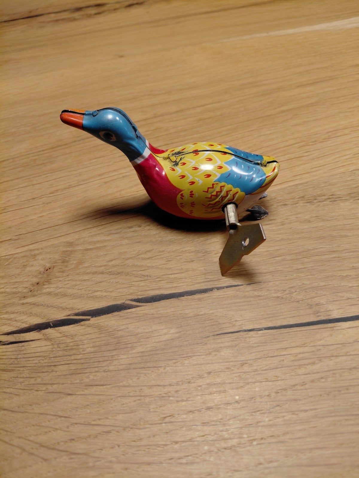 Vintage Opwindbaar Blikken Eendje Speelgoed, Antiek en Kunst, Ophalen