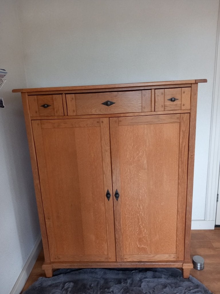 Massief eikenhouten computerkast / bureaukast, Huis en Inrichting, Gebruikt, Ophalen of Verzenden, 40 tot 80 cm, Eikenhout