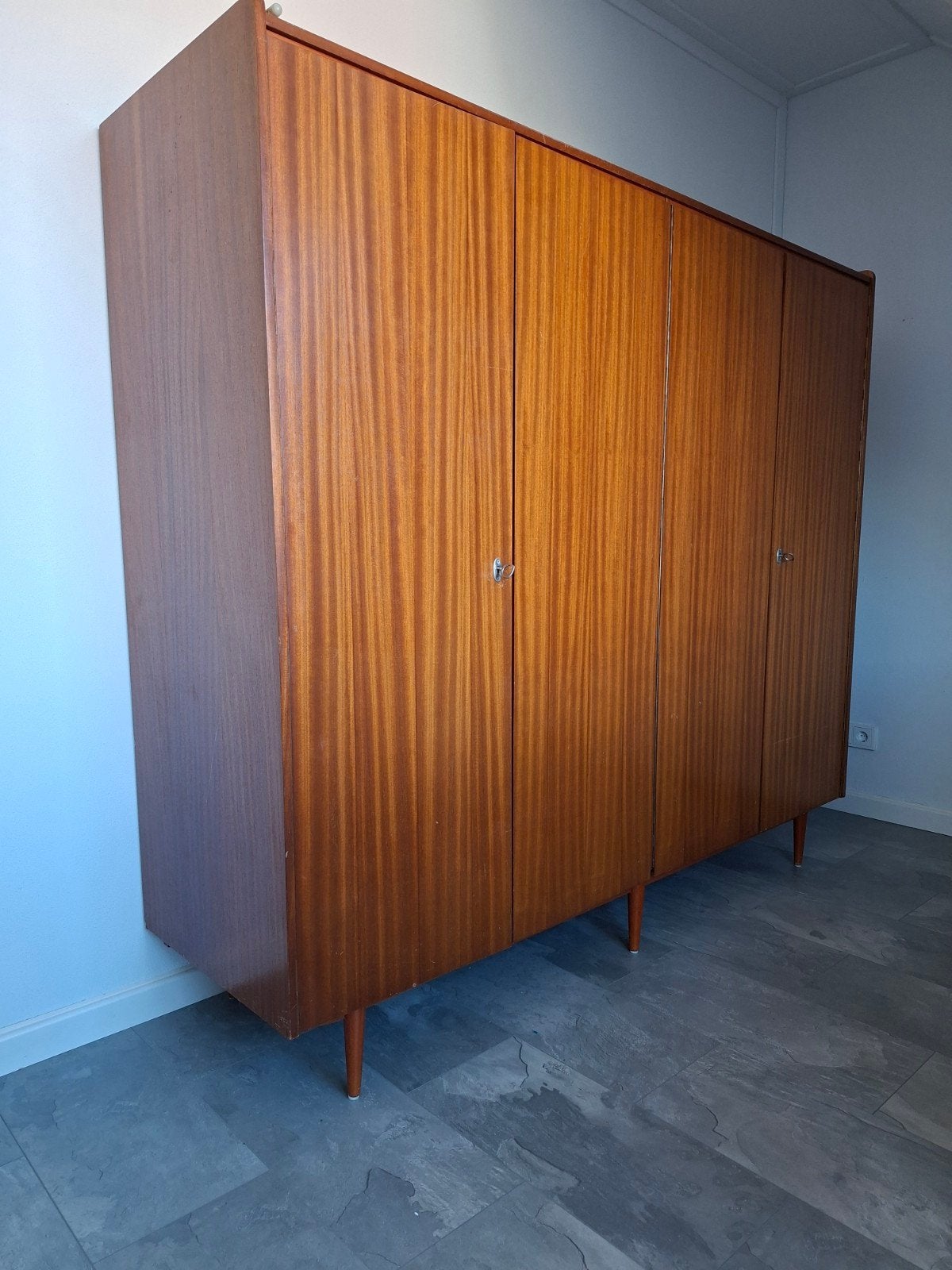 Vintage Deense Teak Kledingkast - 199 x 177 x 58 cm, Ophalen