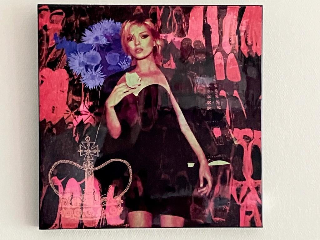 Kate Moss | hoogglans wanddecoratie | 60 x 60 cm |, Ophalen, Ophangklaar