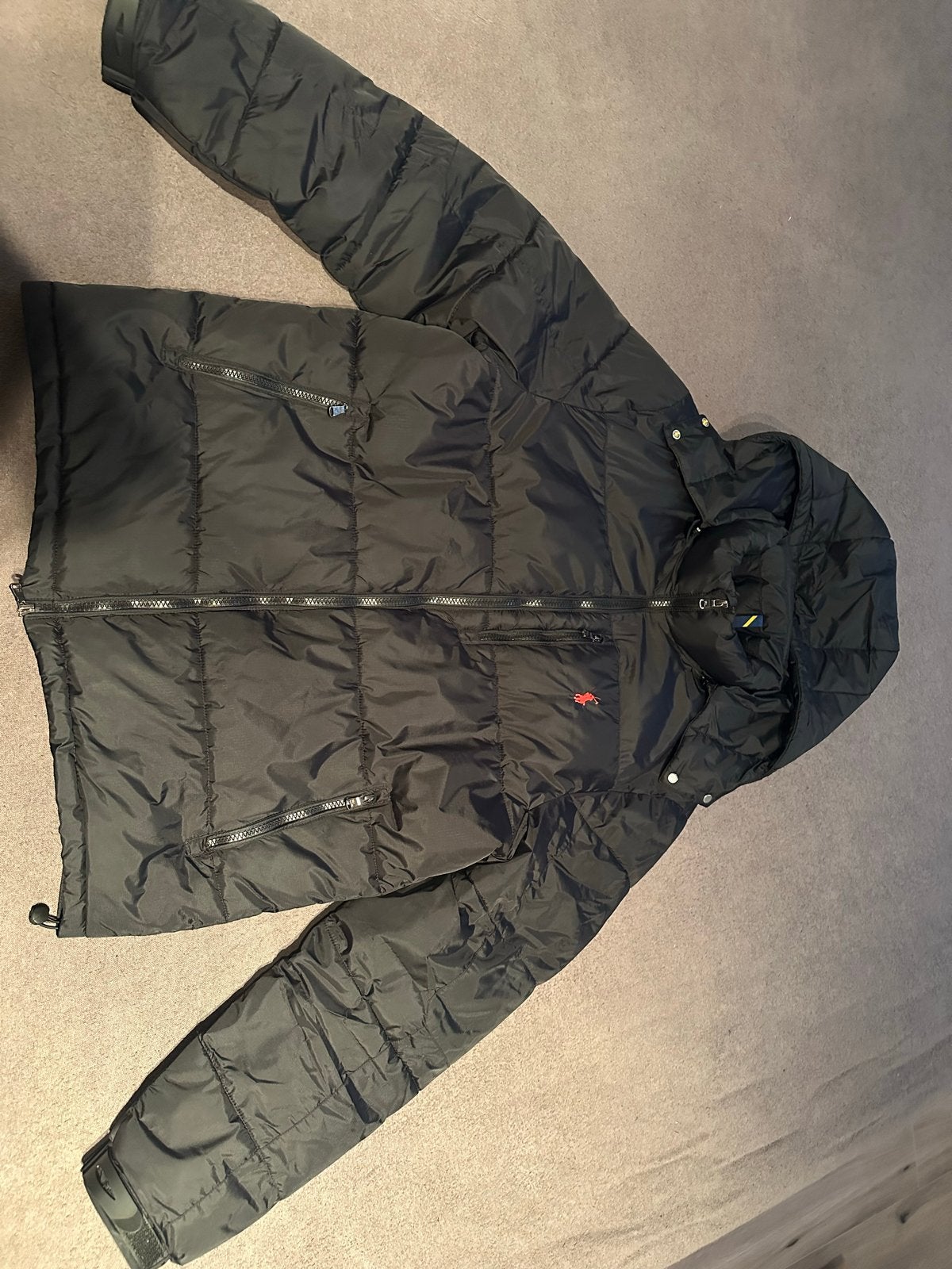 Polo Ralph Lauren Jas Zwart Maat M met Afneembare Capuchon, Ophalen of Verzenden, Nieuw, Maat 48/50 (M), Zwart