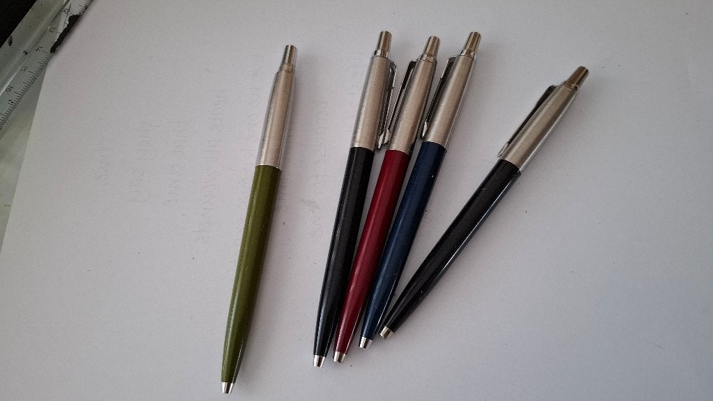 Parker 5 Balpennen, Verzamelen, Overige merken, Gebruikt, Balpen, Ophalen of Verzenden