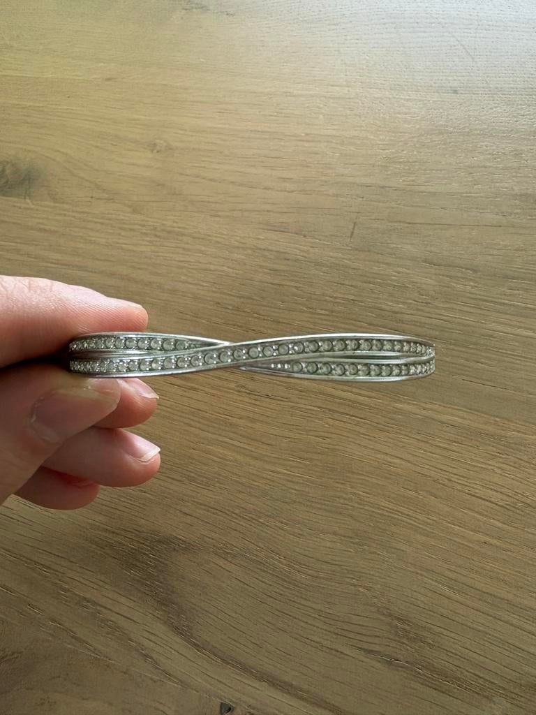 Swarovski zilverkleurige armband, Overige materialen, Gebruikt, Verzenden, Zilver