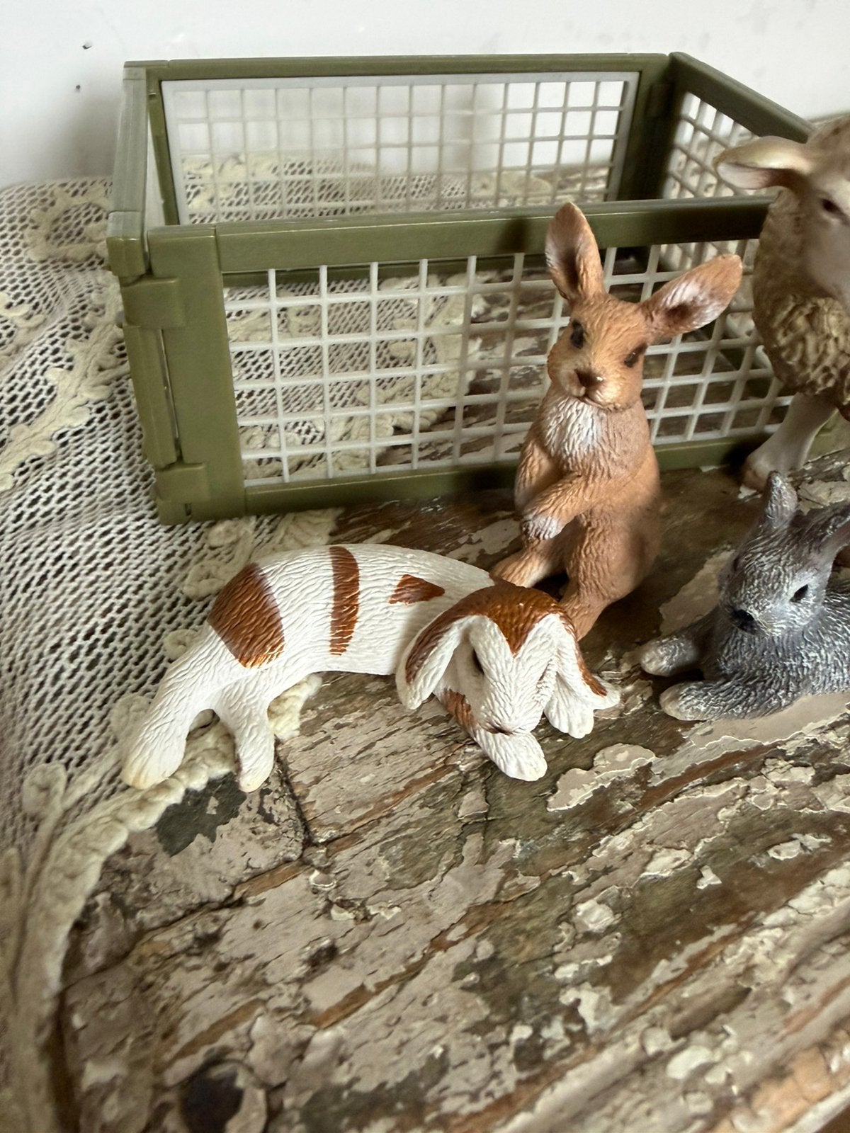Schleich konijnen ( 3) en schaap /hekje, Ophalen of Verzenden