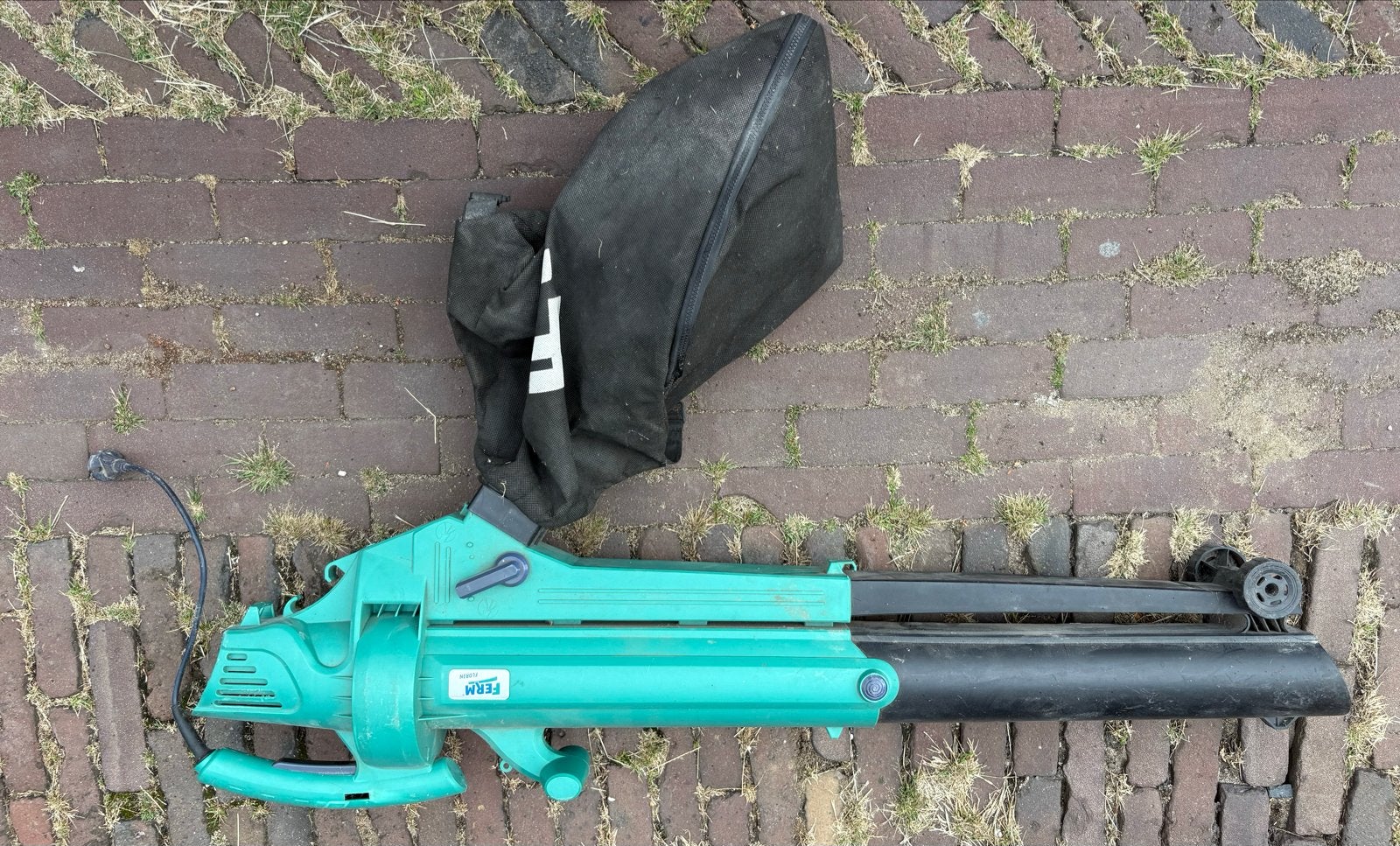 FERM Bladblazer/Bladzuiger met opvangzak, Gebruikt, Handgedragen, Ophalen of Verzenden, Met opvangzak