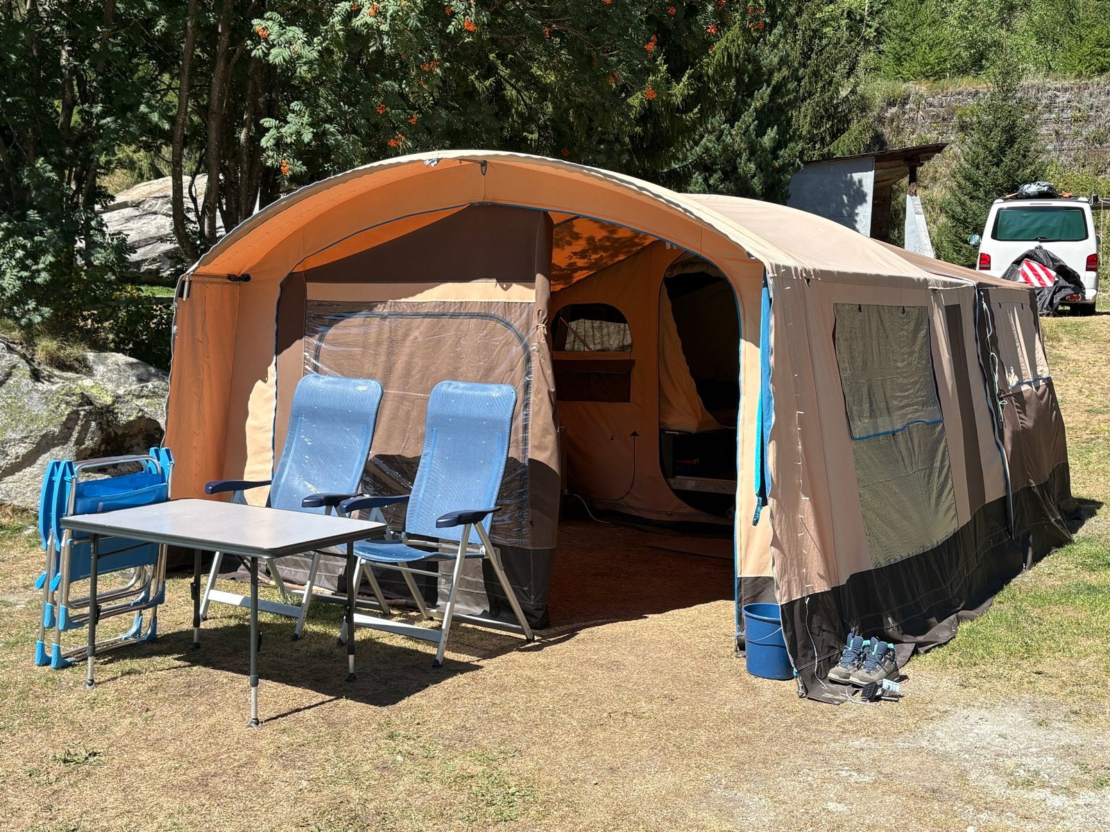 Trigano Galleon vouwwagen - Compleet en klaar voor avontuur!, Caravans en Kamperen, Ophalen, Trigano, Beige, Aanwezig