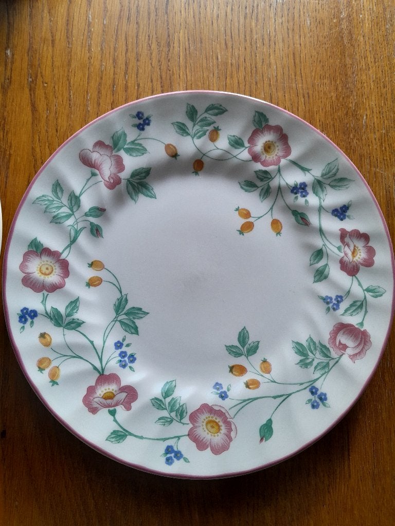~ Vintage Engels Bloemetjes Bordje Churchill Briar Rose, Gebruikt, Ophalen of Verzenden, Bord(en), Overige stijlen