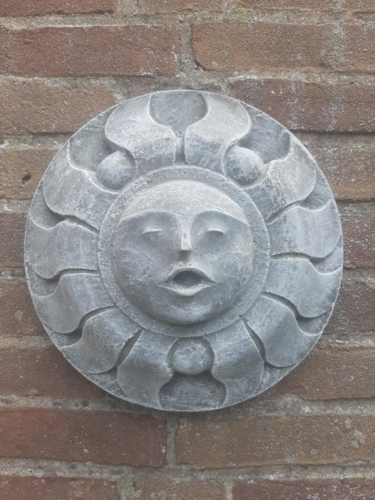 Zon wanddecoratie betonnen beeld tuinbeeld beton, Ophalen of Verzenden