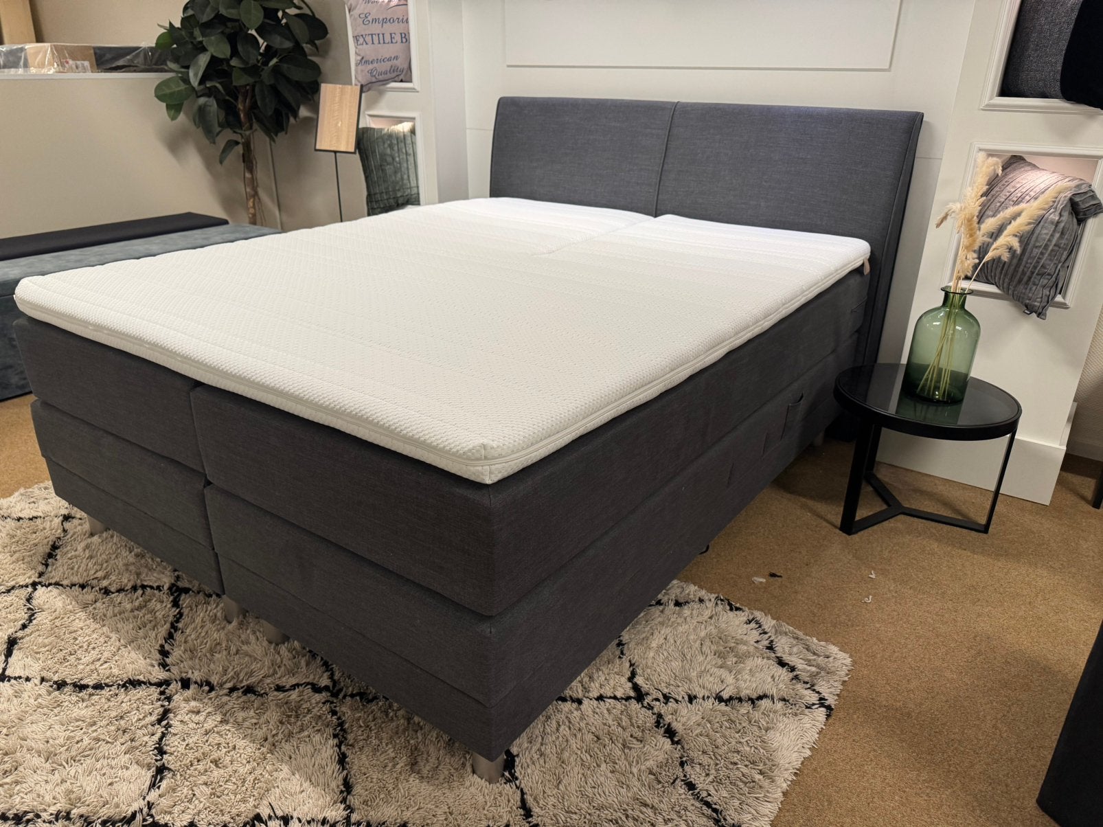 Boxspring Elektrisch 160x200 Antraciet Direct/Leverbaar 7418, Mwonenenslapen, Mwonenenslapen@ziggo.nl, 200 cm, Grijs