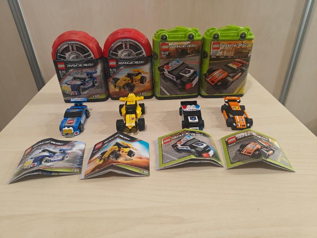LEGO Racers bundel – 8301, 8304, 8122, 8120, Gebruikt, Lego, Inclusief extra onderdelen, Ophalen of Verzenden
