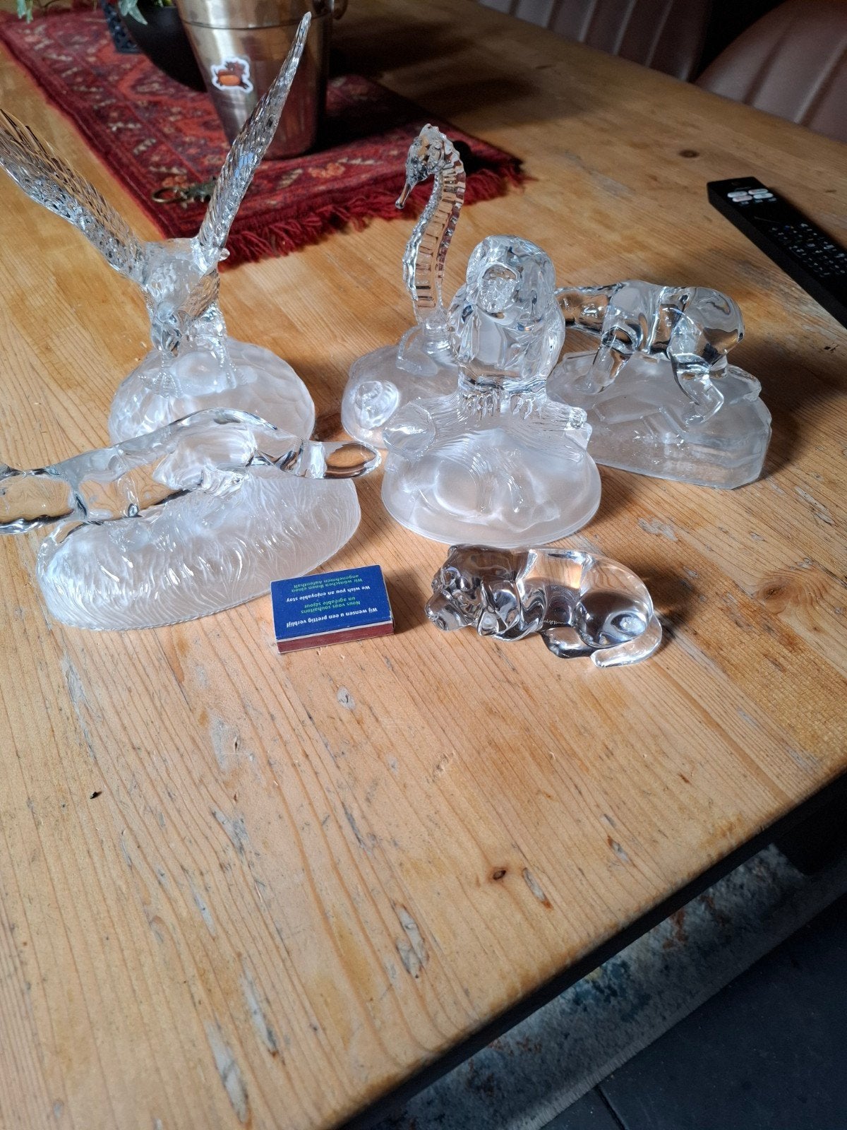 Setje Glazen dieren beeldjes., Ophalen of Verzenden, Zo goed als nieuw, Dier