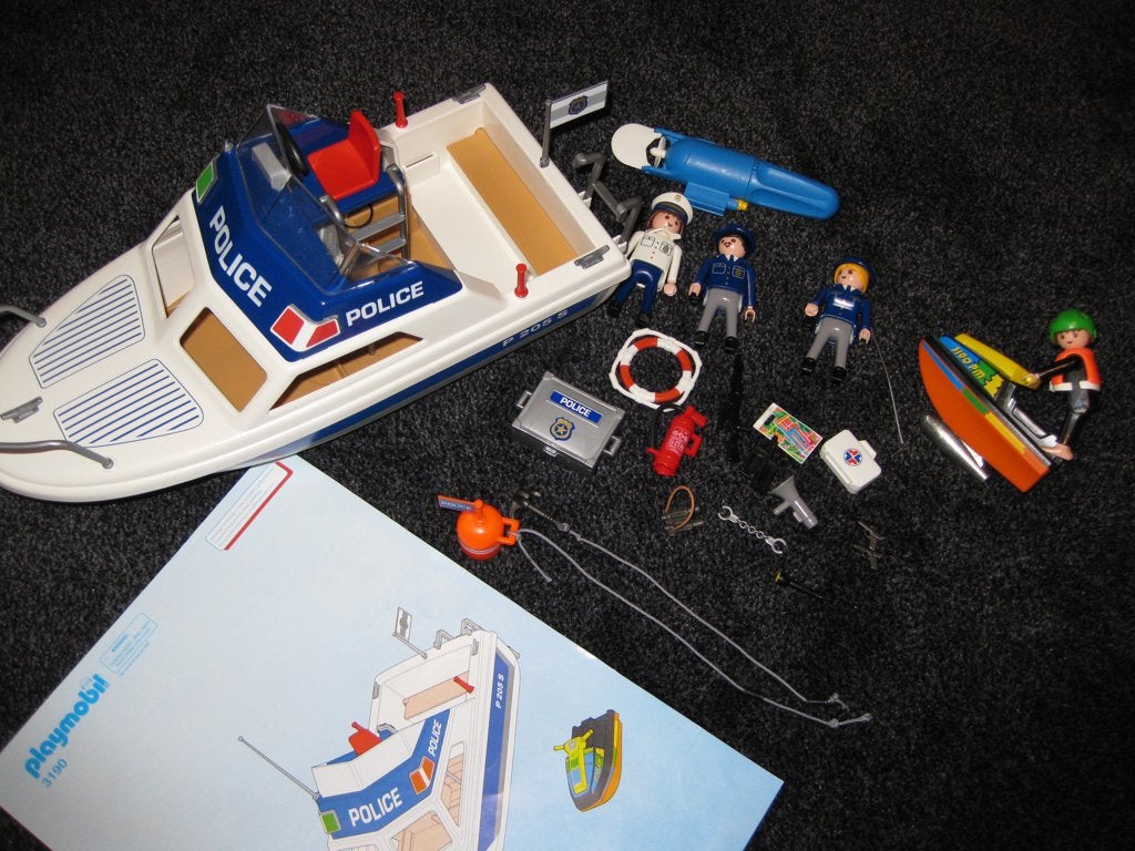 Playmobil 3190 politieboot, Kinderen en Baby's, Gebruikt, Complete set, Ophalen of Verzenden, Boot/Schip