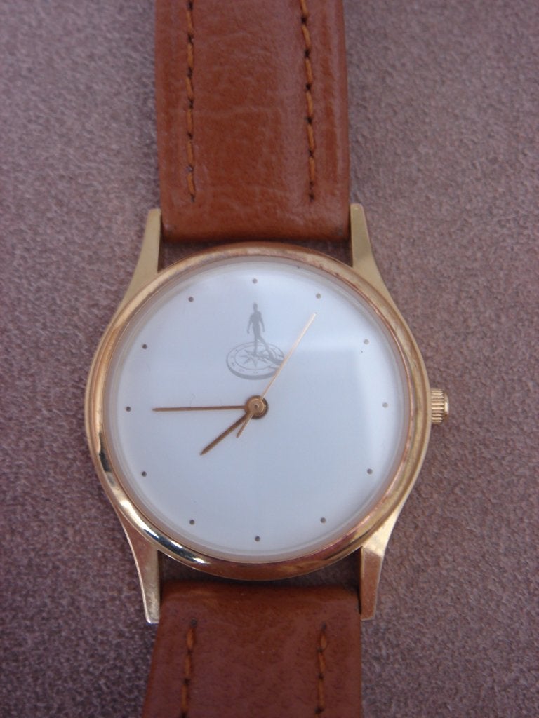 Dames Horloge met logo Rabobank met bruin Leren Bandje, Sieraden, Tassen en Uiterlijk, Horloges | Dames, Overige merken, Staal
