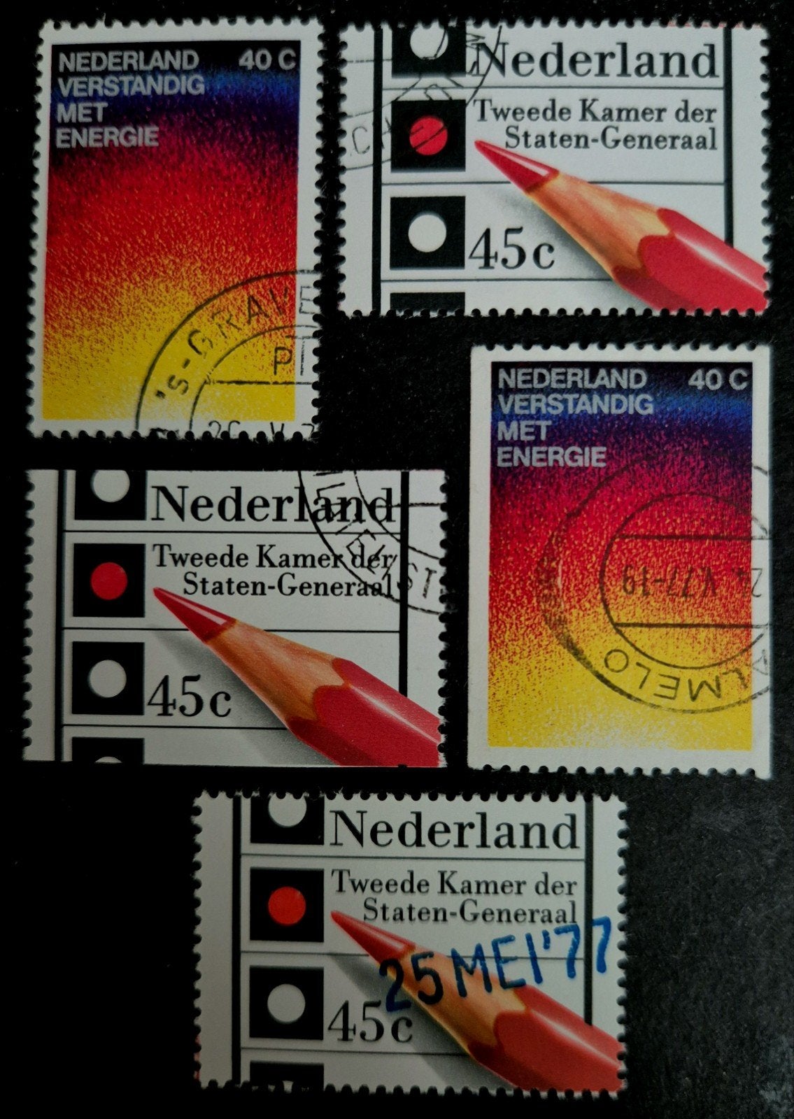 NVPH 1128-1129 +A + 1132 Verkiezingen., Postzegels en Munten, Postzegels | Nederland, Ophalen of Verzenden, Na 1940, Gestempeld