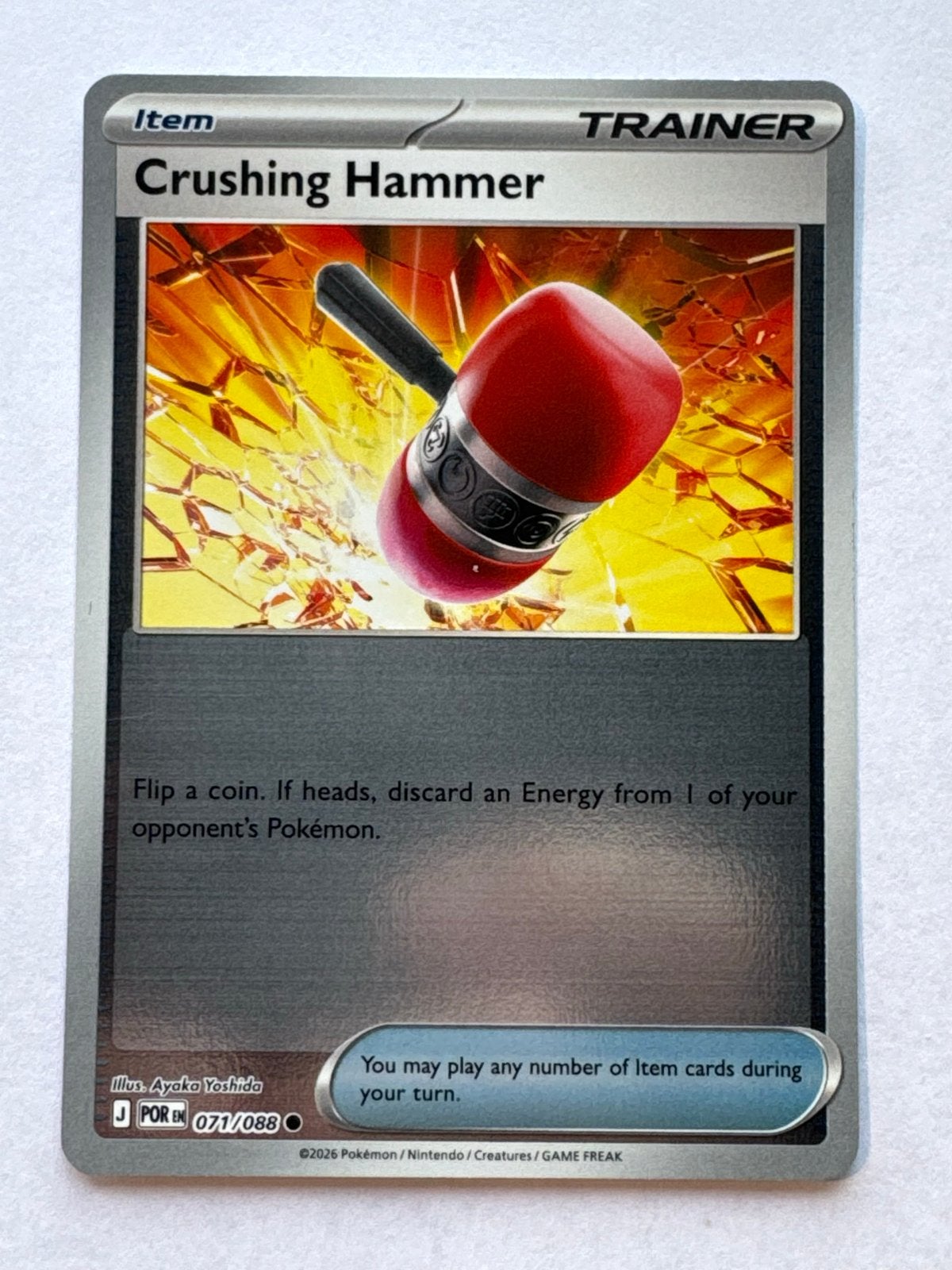 Pokémon TCG: Crushing Hammer Trainer Kaart (071/088), Ophalen of Verzenden, Zo goed als nieuw, Losse kaart
