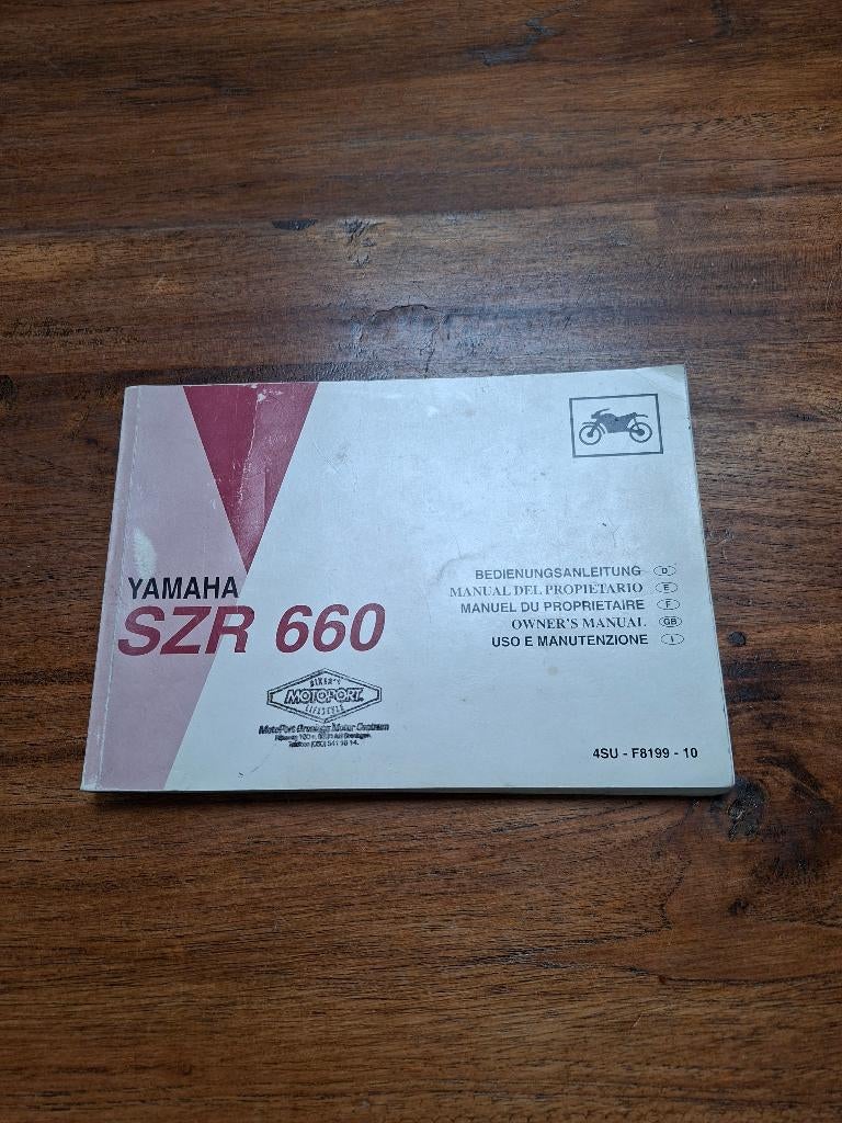 Yamaha SZR 660 owners  manual 5 talen, Ophalen of Verzenden, Yamaha