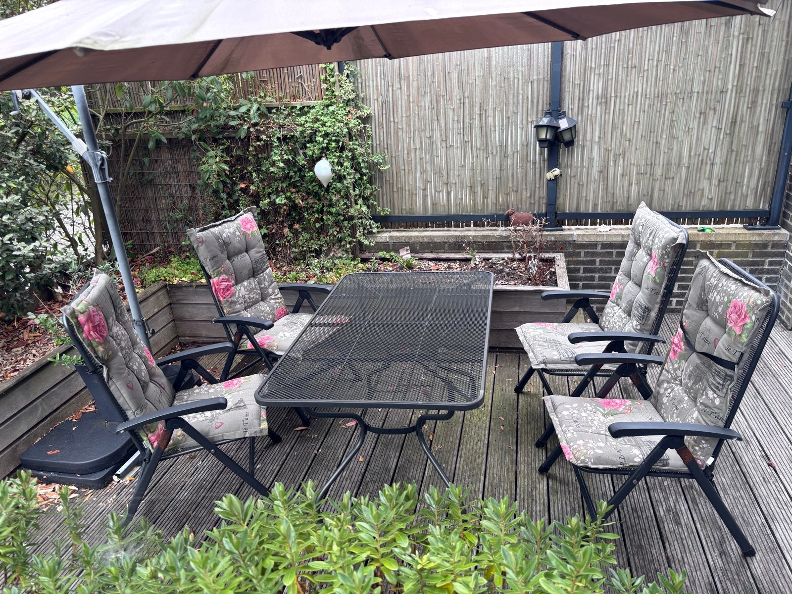Complete metalen tuinset incMadison kussen, Ophalen, Gebruikt, Eettafel, Tuinset