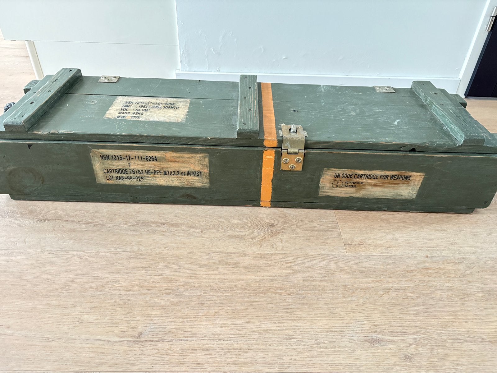 Stoere munitie kist *leeg*, Huis en Inrichting, Woonaccessoires | Kisten, Ophalen, 50 tot 100 cm, Zo goed als nieuw, Minder dan 50 cm
