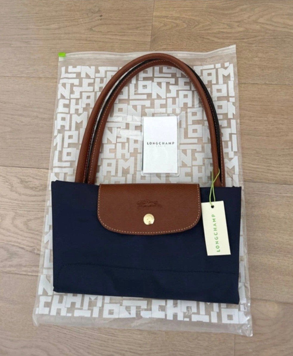 schoudertas Longchamp Le Pliage L, Verzenden, Nieuw, Blauw, Schoudertasje