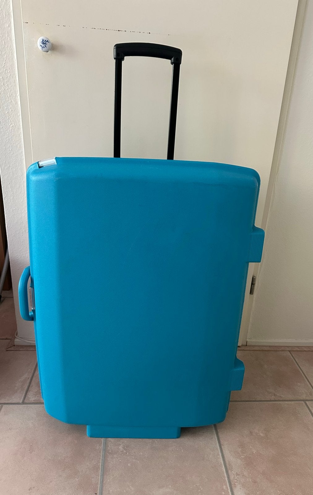American Tourister Koffer 75 cm- Turquoise met 2 Wieltjes, Ophalen, Zo goed als nieuw, Blauw, Uitschuifbare handgreep