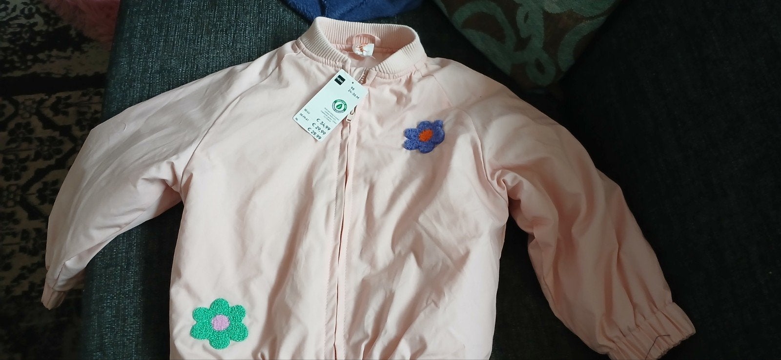 Roze kinderjas met bloemenapplicaties, Kinderen en Baby's, Ophalen of Verzenden, Nieuw, Onbekend, Meisje