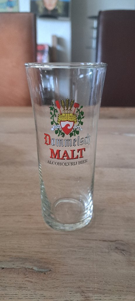 Dommelsch Malt bierglas (Z257-4), Ophalen of Verzenden, Nieuw, Glas of Glazen, Overige merken