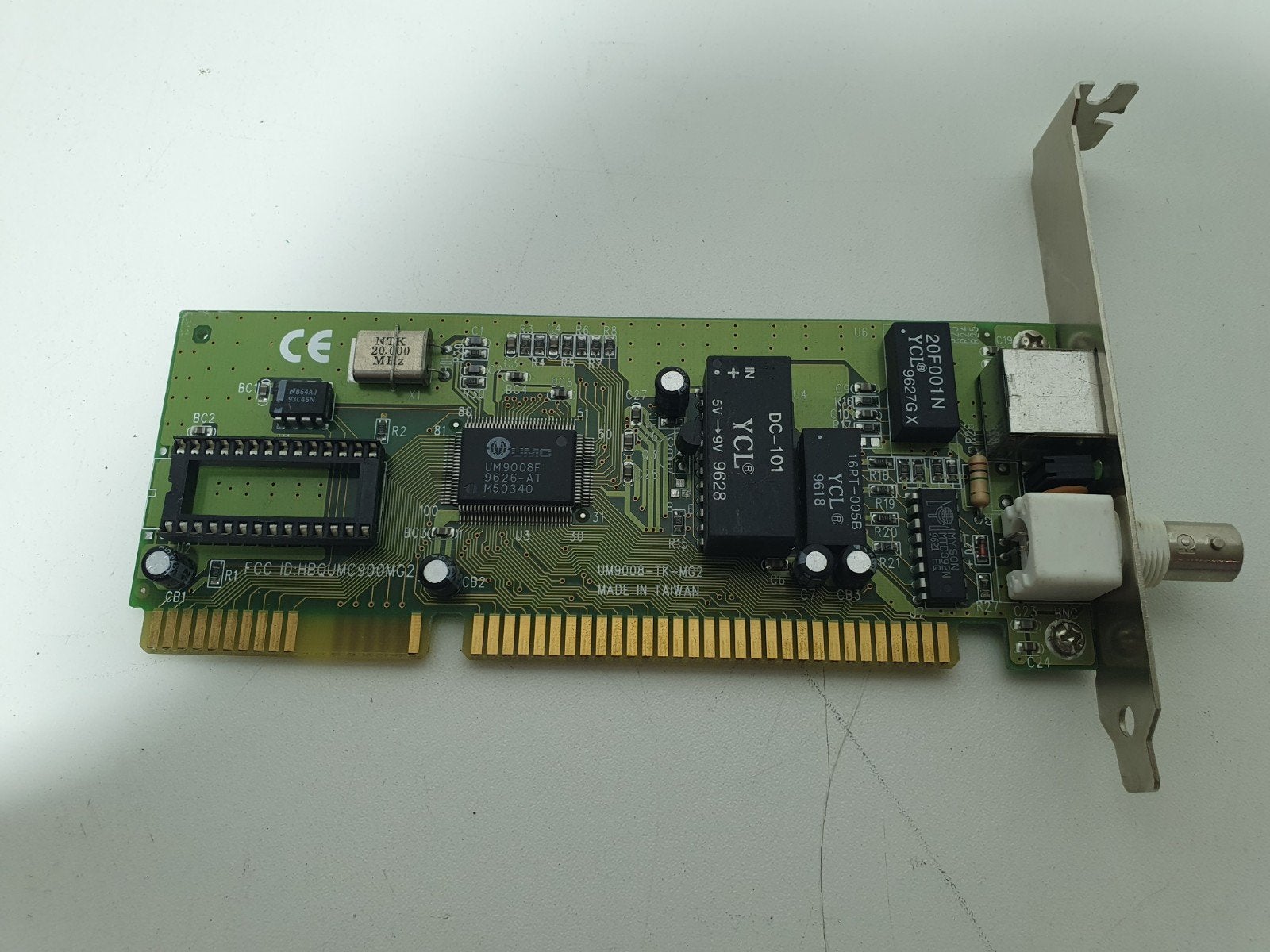 UMC UM9008F ISA netwerkkaart BNC/RJ45 vintage 10Mbit, Intern, Gebruikt, Ophalen of Verzenden, .