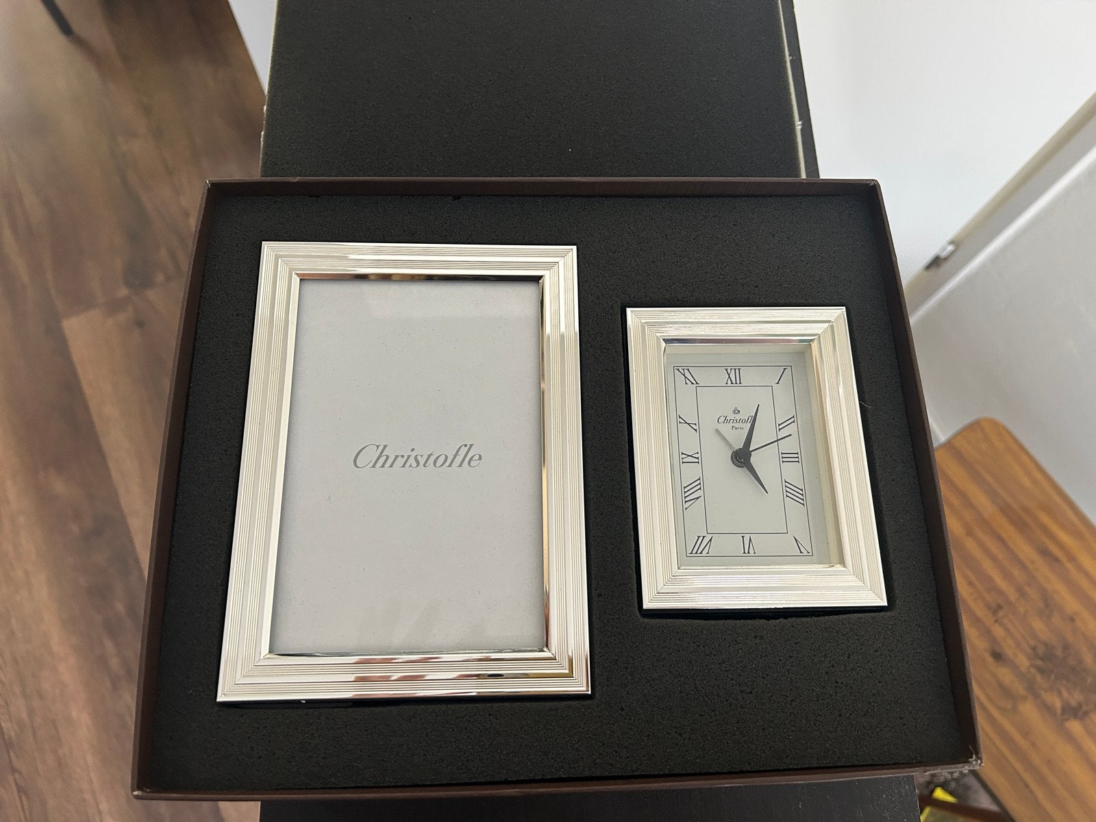 Christofle uurwerk en fotolijst, Ophalen of Verzenden, Zilver