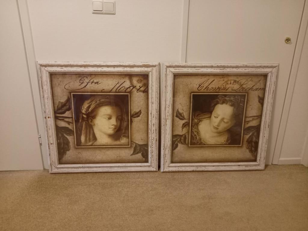 Mooie lijsten met oude afbeeldingen., Ophalen, Hout
