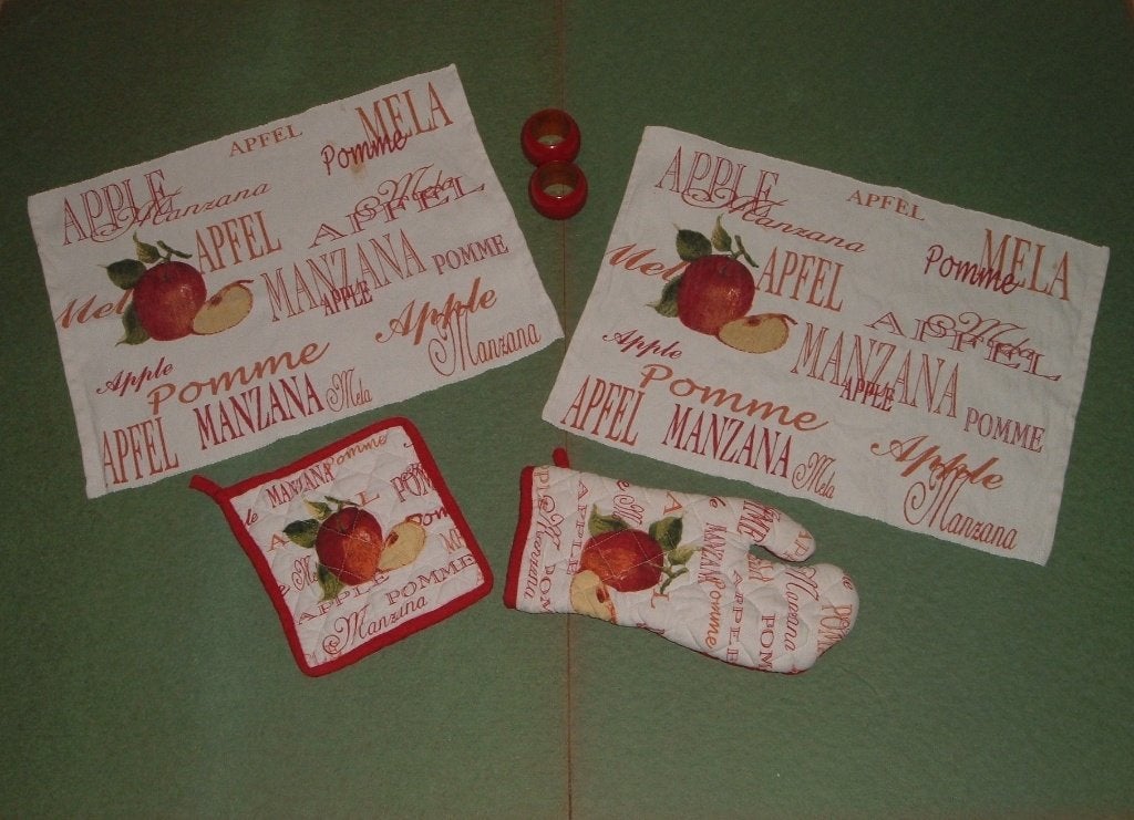 Placemat, ovenwant, pannenlap, Gebruikt, Katoen, Overige merken, Wit