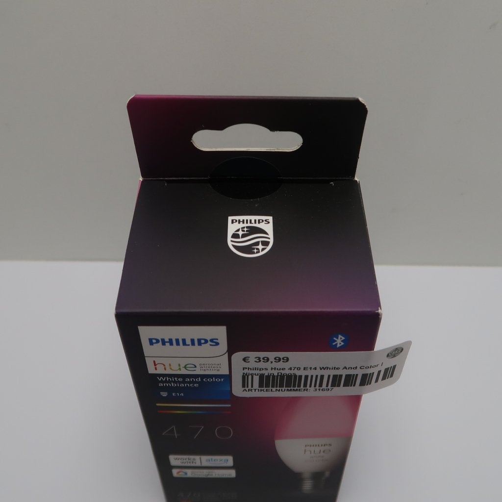 Philips Hue 470 E14 White And Color | Nieuw in Doos, Philips, Nieuw, Support@philips.com, Philips Center
Amstelplein 2
1096 BC Amsterdam
Netherlands