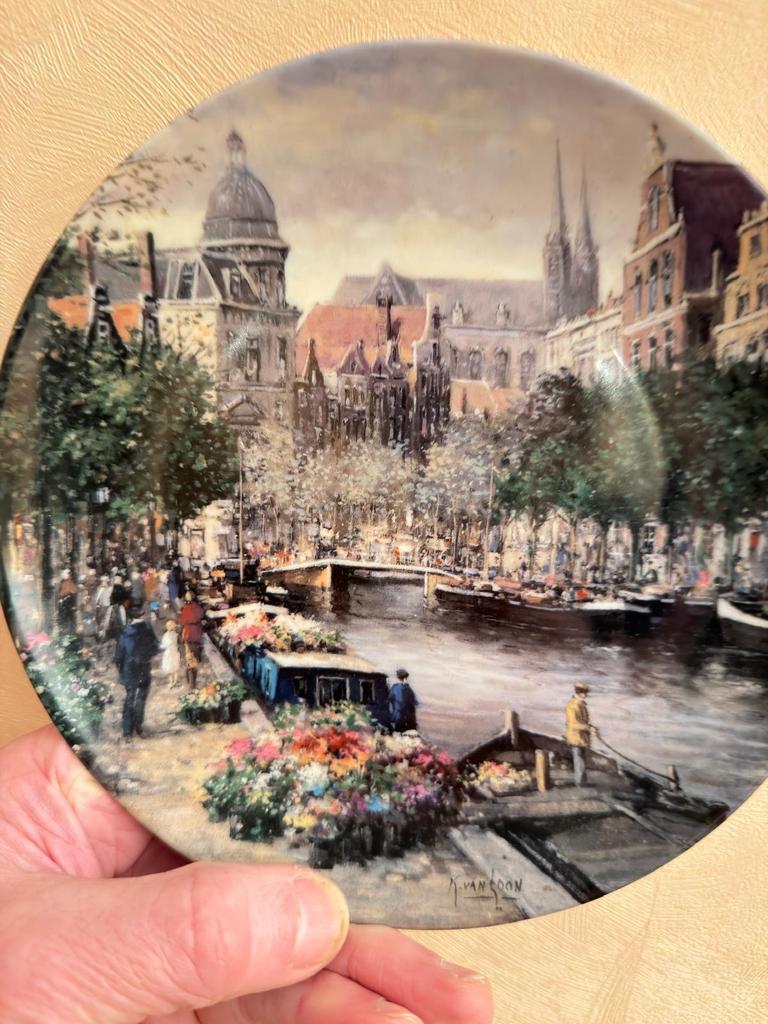 Decoratief bord Amsterdam grachten, Antiek en Kunst, Ophalen