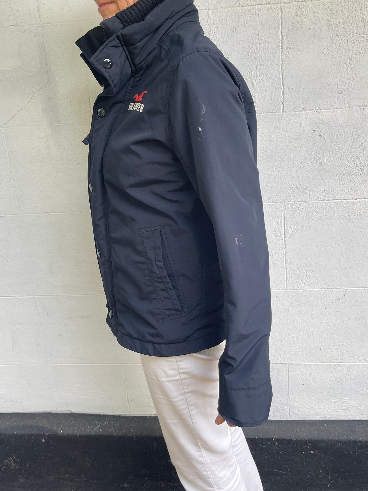 Hollister windjack, Ophalen of Verzenden, Zo goed als nieuw, Maat 36 (S), Blauw