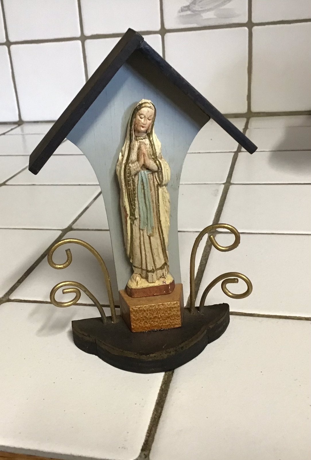 Vintage  kapelletje met Mariabeeldje, Antiek en Kunst, Ophalen of Verzenden