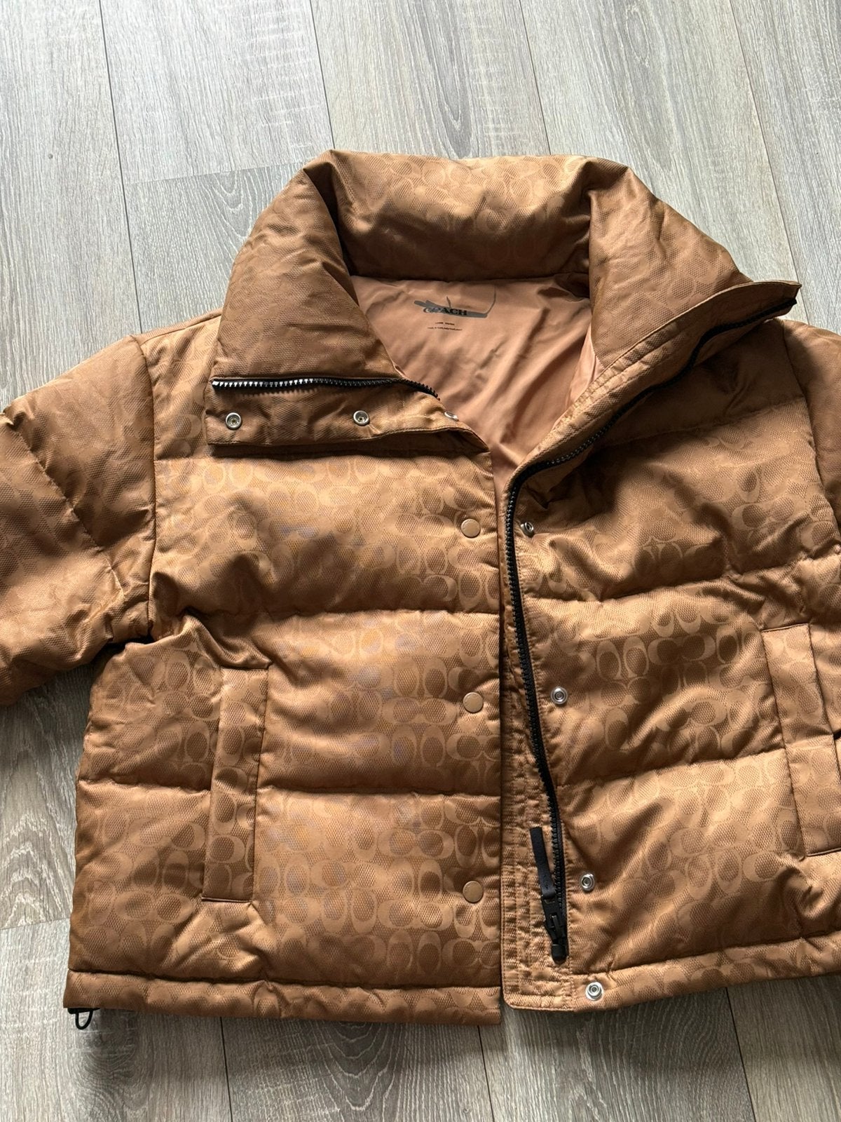 Nieuwe Coach puffer jacket, Ophalen, Nieuw, Maat 42/44 (L), Bruin