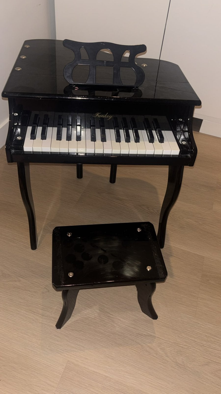 FunKey kinderpiano in vleugelmodel inclusief krukje, Muziek en Instrumenten, Piano's, Ophalen, Zo goed als nieuw