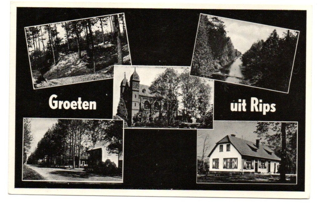 Groeten uit Rips 1961, Ophalen of Verzenden, 1960 tot 1980, Gelopen, Noord-Brabant