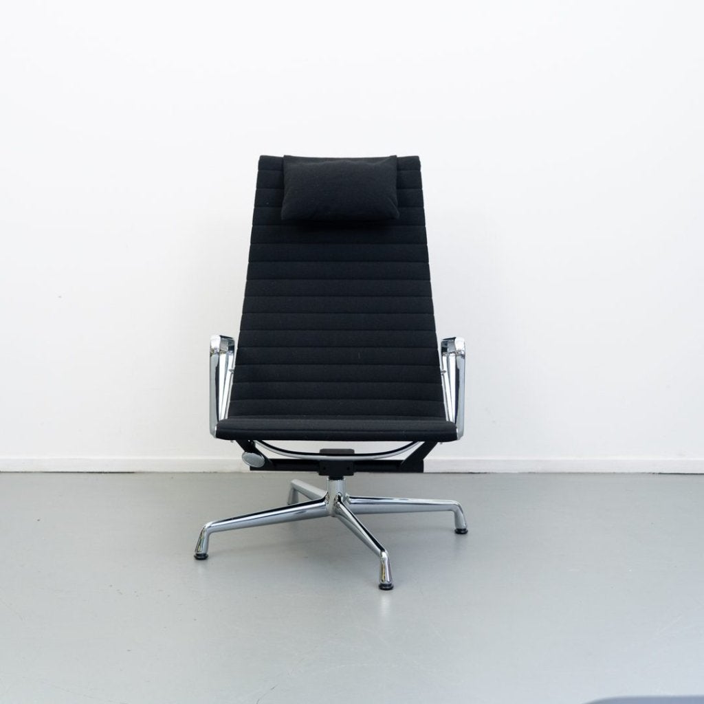 Vitra Eames EA 124 Fauteuil Zwart Hopsak - Chroom + EA125 Ho, Niet ingevuld, Zo goed als nieuw, Niet ingevuld, Niet ingevuld
