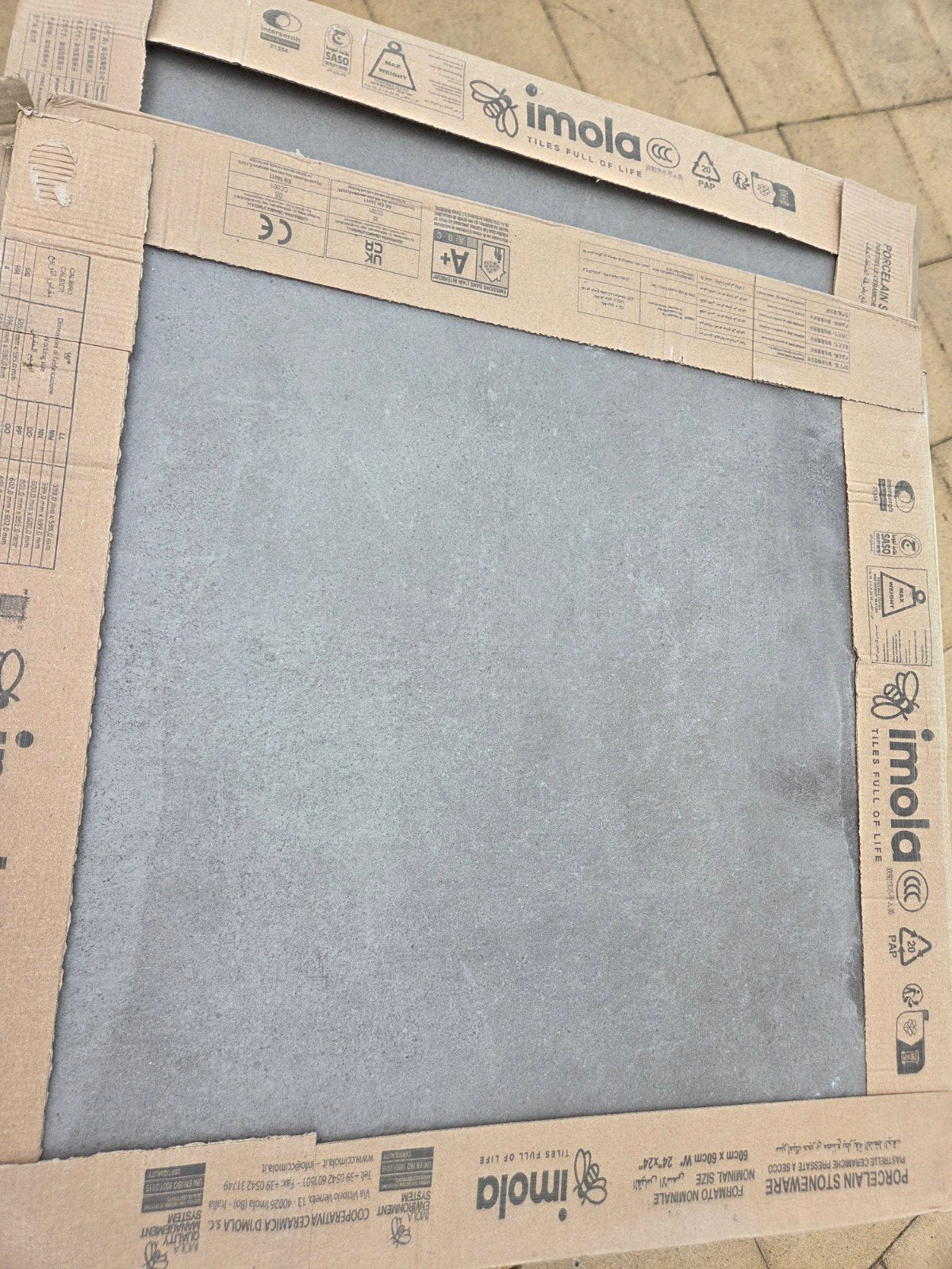 Imola Vloertegels 60x60 cm - Nieuw in doos, Ophalen, 60 cm of meer, 40 tot 60 cm, Keramiek