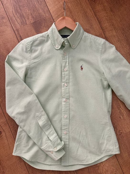 Ralph Lauren Oxford classic fit cotton XS, Ophalen of Verzenden, Zo goed als nieuw, Groen, Halswijdte 38 (S) of kleiner