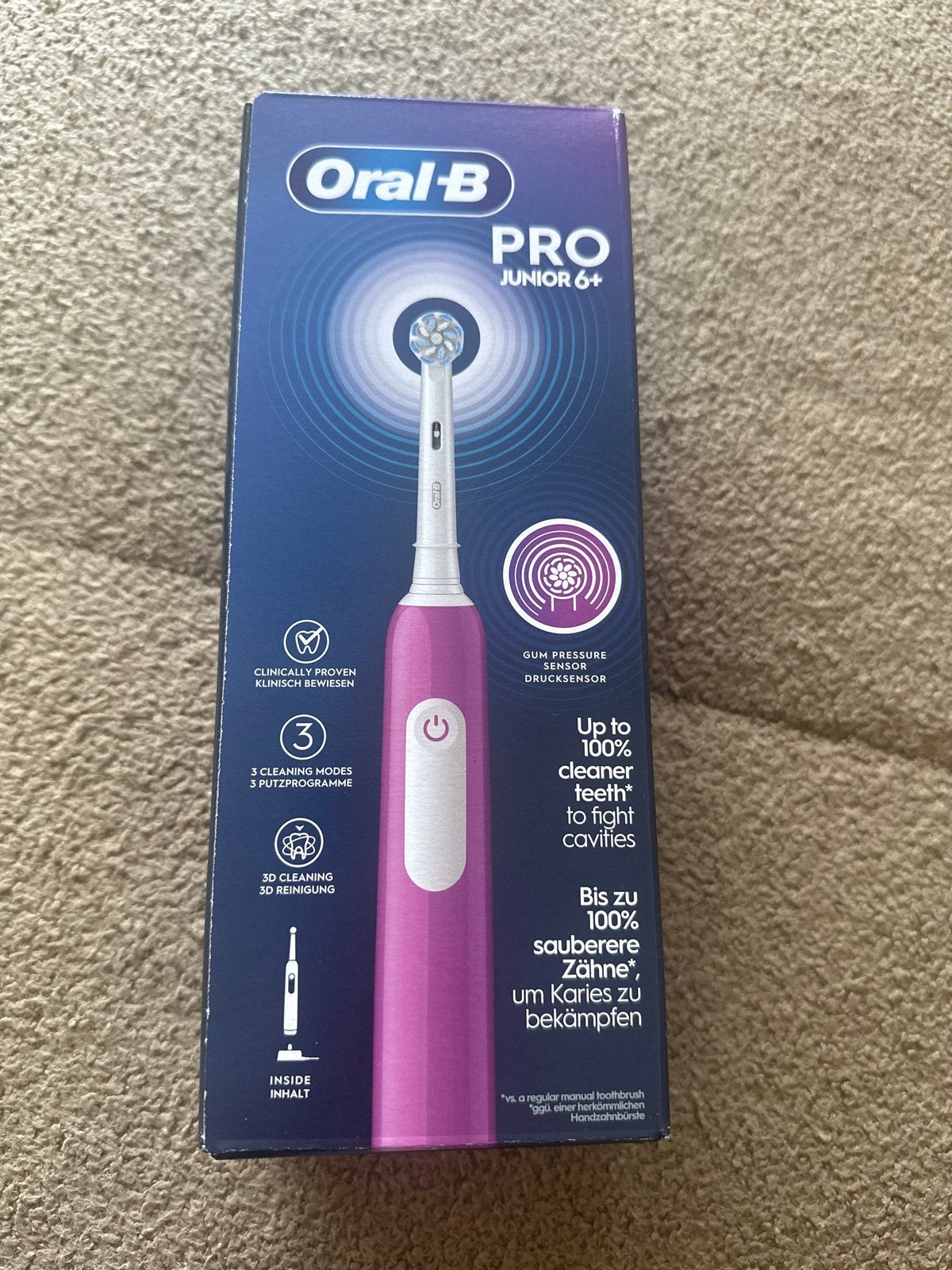 Oral-B PRO Junior 6+ Elektrische Tandenborstel Roze, Ophalen of Verzenden, Nieuw, Mondverzorging