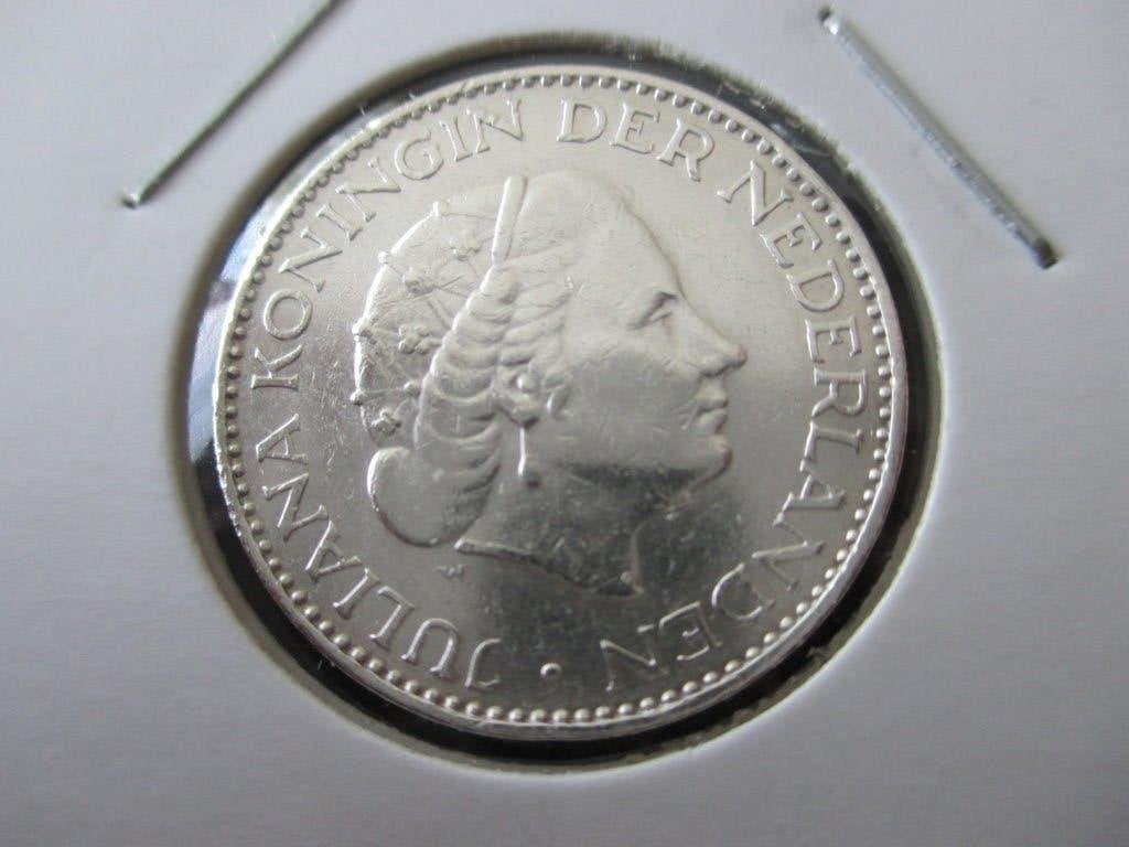Gulden 1958, Postzegels en Munten, 1 gulden, Koningin Juliana, Zilver, Ophalen of Verzenden