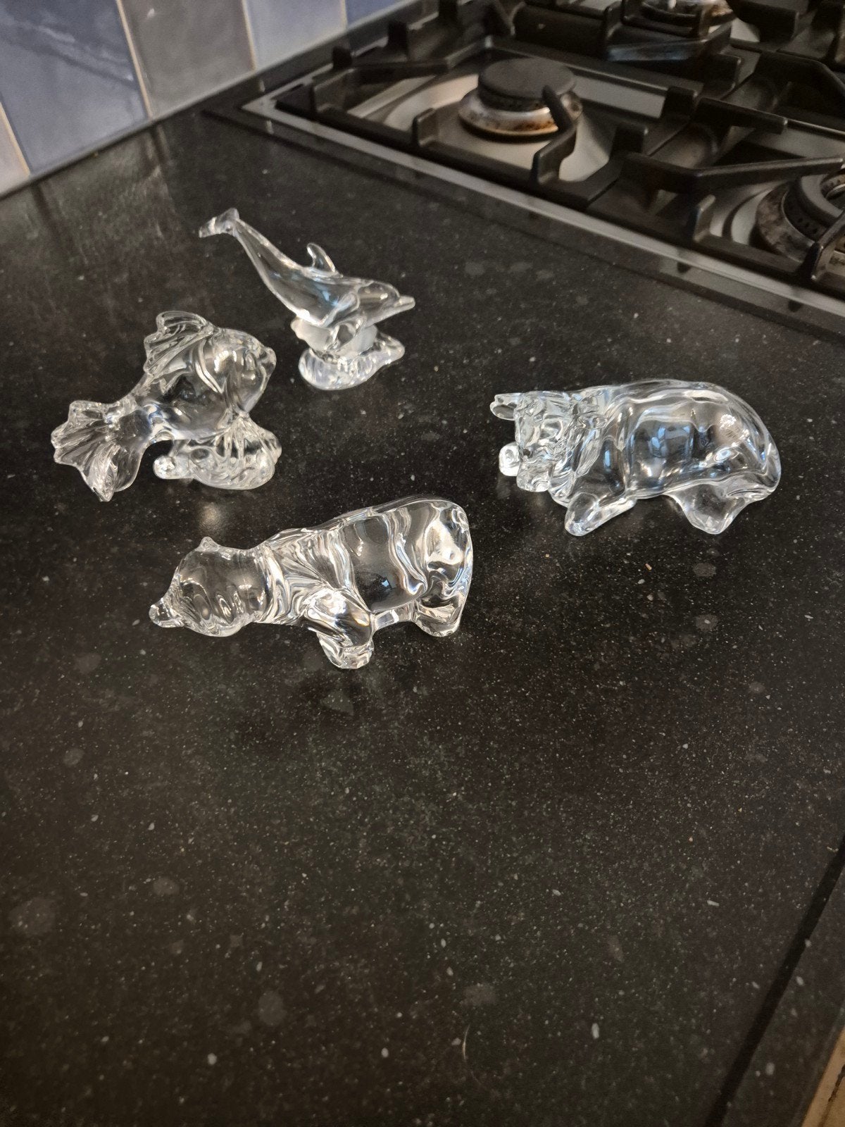 Set van 4 glazen dierenbeeldjes, Ophalen of Verzenden