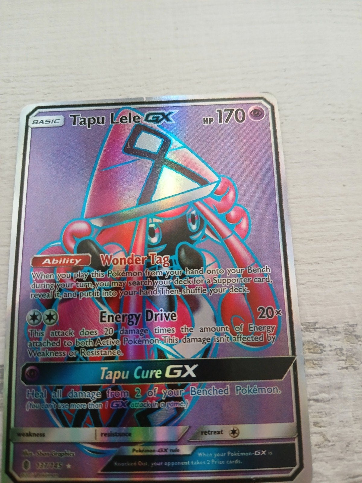 Pokémon Kaart: Tapu Lele GX (Full Art), Ophalen of Verzenden, Gebruikt, Losse kaart